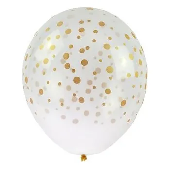Set školních potřeb Balony transparentne z nadrukiem konfetti 30cm 5sz