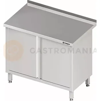 Kuchyňská linka Stůl nerezový přístěnný s dvěma křídlovými dveřmi 1100x700x850 mm | STALGAST, 980157110