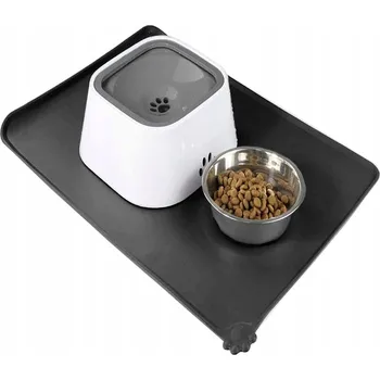 Podložka pod misku Protiskluzová silikonová podložka pod misky pro mazlíčky černá