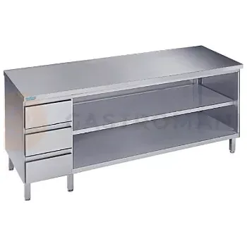 Příslušenství k židli Podstavec pracovního stolu 1400x700x850 mm, 2 police, 3 šuplíky, bez pracovní desky | RILLING, ASG 0714U S3L0