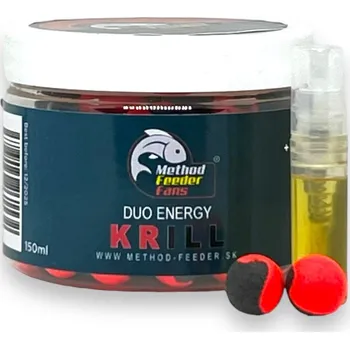 Boilies Plovoucí Boilies Method Feeder Fans Duo Energy 12 mm 100 ml + Sprej Esence 2 ml Varianta: Pop Up Duo Energy Krill 12 mm 100 ml + Sprej Esence 2 ml
