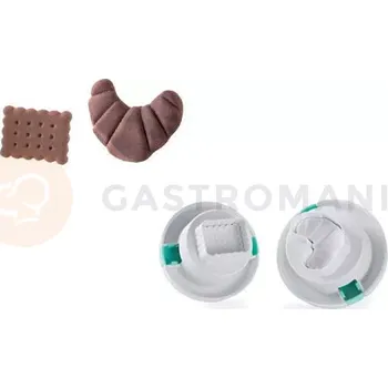 Výroba svíčky Vykrajovátka na těsto s razítkem ve tvaru croissantu a sušenky, komplet 2 ks | SILIKOMART, TAG06 Cutter Good Morning