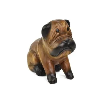 Dřevěná soška Bulldog 17 cm