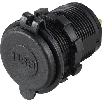 Elektrická zásuvka VOLTCRAFT Dvojitá zásuvka USB 12 - 24 v, 4,8 a, s ochranným krytem 12/24 V