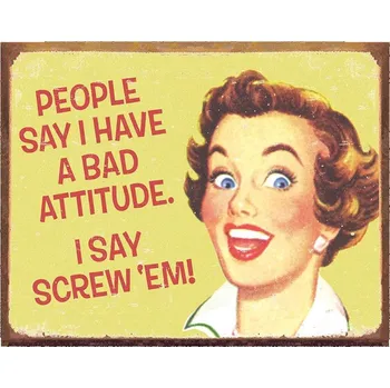 Plechová cedule Plechová cedule Ephemera - Bad Attitude 40 cm x 32 cm