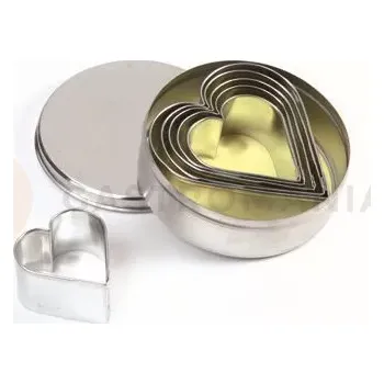 Výroba svíčky Sada nerezových vykrajovátek na těsto, srdce hladké - 6 ks, 40-80 mm | PAVONI, STP64