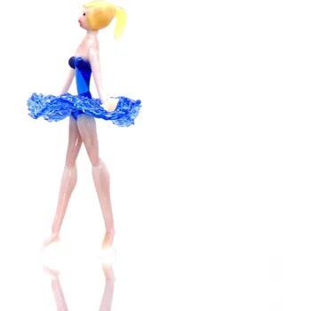 Figurka tanečnice-baleríny v modrých šatech