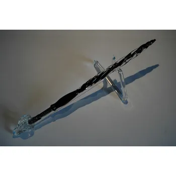 Skleněné pero velké 15-18cm se stojánkem