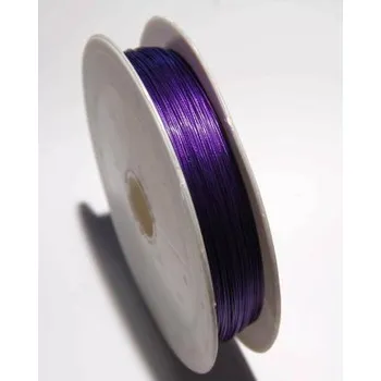 Materiál na výrobu šperku Lanko barevné, průměr 0,45mm, návin 50m fialová