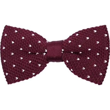 Motýlek Bubibubi Vínový pletený motýlek se vzorem