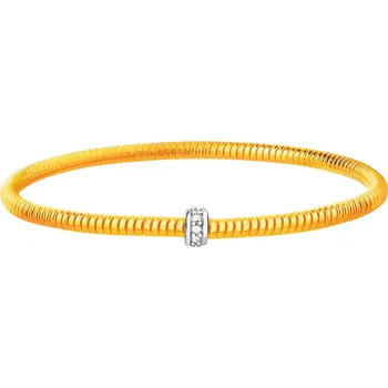 Náramek Zlatý pružný náramek se zirkony bez zapínání - AP532-4544