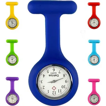 Hodinky Silikonové připínací kapesní hodinky nejen pro zdravotní sestru Oranžová