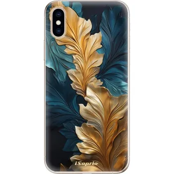 Pouzdro na mobilní telefon Odolné silikonové pouzdro iSaprio - GoldBlue Leaves 02 - iPhone XS
