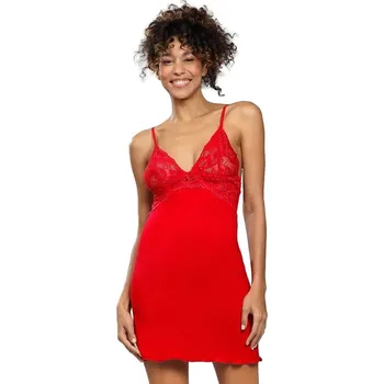 Dámská noční košile Noční košilka DKAREN.1039 červená S 0