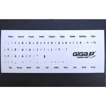 Náhradní klávesnice pro notebook nálepky na klávesnici CS bílé s černým potiskem GC