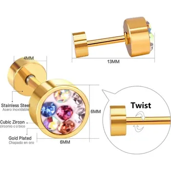 Náušnice Nerezové náušnice LUXUSTEEL se zirkony - 34NG