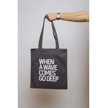 Nákupní taška Lake Malawi Tote Bag, When A Wave (Grey)