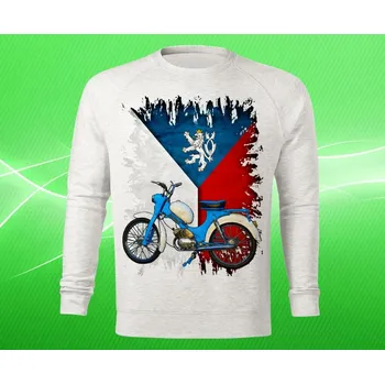 Pánská mikina mikina STADION S22 pánská 3XL (mikina s motorkou světle šedý melír)