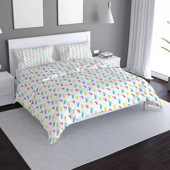 Povlečení Saténové povlečení Obtisk nožiček - Sablio - 140x220 / 90x70