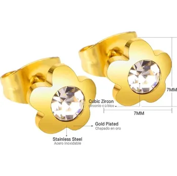 Náušnice Luxusní zirkonové náušnice s květinovým motivem - 13G