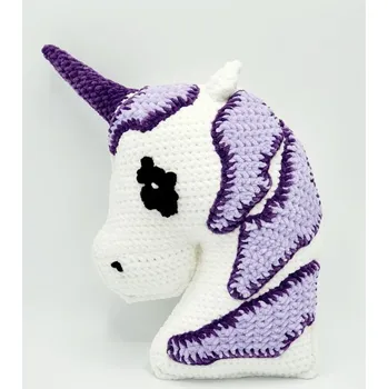 Dekorace do dětského pokoje Ručně háčkovaný jednorožec - polštářek