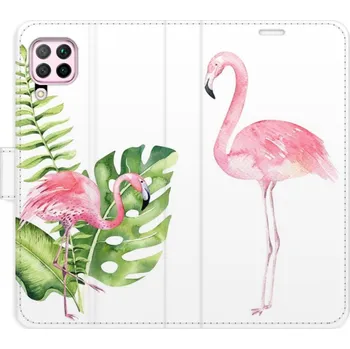 Pouzdro na mobilní telefon Flipové pouzdro iSaprio - Flamingos - Huawei P40 Lite