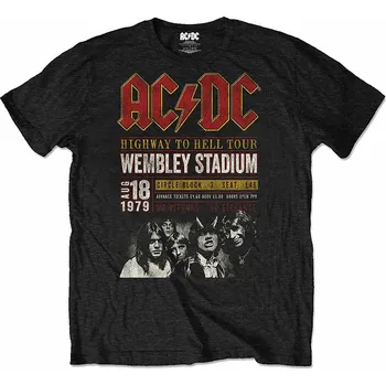 Pánská móda AC/DC tričko, Wembley '79 Black, pánské M