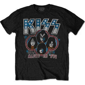 Pánská móda KISS tričko, Alive In '77, pánské XXL