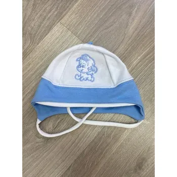 Čepice Dětská zavazovací čepice Hugo Pejsek modrá - Velikost čepice 38-41