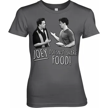 Dámské tričko Friends tričko, Joey Doesn´t Share Food Girly Dark Grey, dámské L