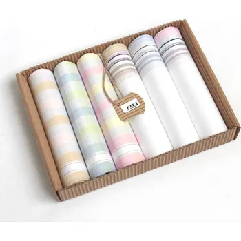 Látkový kapesník ETEX Dámské látkové kapesníky v dárkové krabičce - 6 kusů L45 pastelové 1 28x28 cm