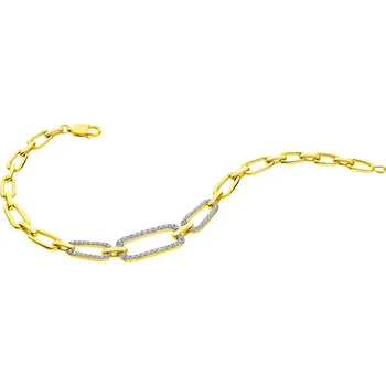 Náramek Zlatý náramek s brilianty - 18 cm - 0,65 ct - ryzost 585 - 220.291