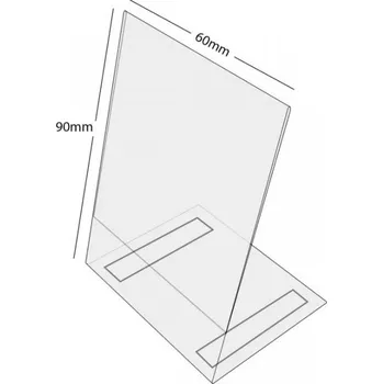 Plastový stojánek L 90 x 60 na výšku antireflexní se samolepkou 90 x 60 na výšku antireflexní se samolepkou - 1 ks