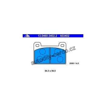 Brzdová destička Sada brzdových destiček ATE 13.0460-3402 (AT 603402) - ŠKODA