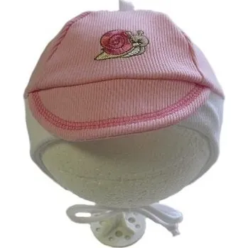 Čepice Dětská čepice na zavazování Hugo 30031033; Velikost čepice: č. 38-41, Barva: růžová