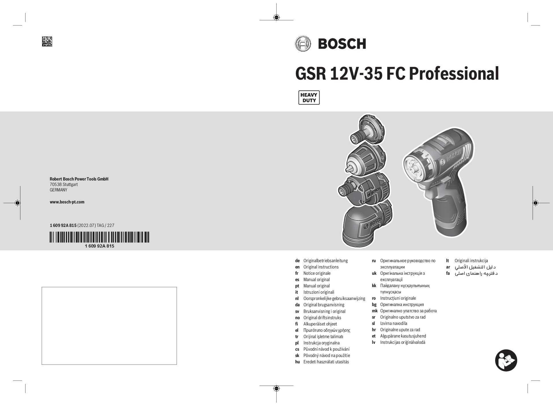 Manuál GSR 12V-35 FC BOSCH Professional GSR 12V-35 FC - Zbozi.cz