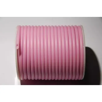 Materiál na výrobu šperku Kaučuková šňůrka dutá, průměr 4mm, metráž růžová