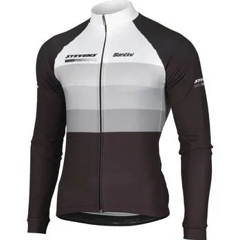 cyklistický dres STEVENS DRES AERO EQUIPE BÍLO/ČERNÝ DLOUHÝ RUKÁV L