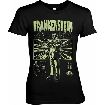 Dámské tričko Frankenstein tričko, Retro Girly Black, dámské S