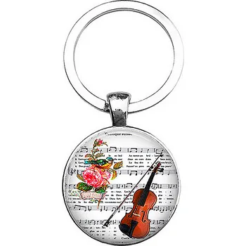 Housle s notami Přívěšek na klíče kovový pro dívky a ženy