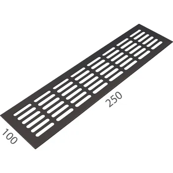 Větrací mřížka SRL - ALFA větrací mřížka šířka 100 x 250 mm 100 mm, 250 mm F8 - Černý elox