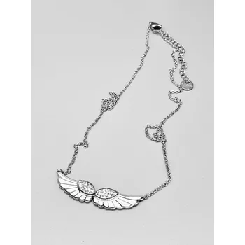 Náhrdelník Ocelový náhrdelník - bílá andělská křídla