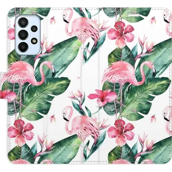 Pouzdro na mobilní telefon Flipové pouzdro iSaprio - Flamingos Pattern - Samsung Galaxy A23 / A23 5G