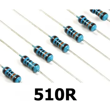 Rezistor Rezistor uhlíkový 0,25W 22 - 680 OHM, Hodnota rezistoru Rezistor uhlíkový 0,25W - 510 OHM