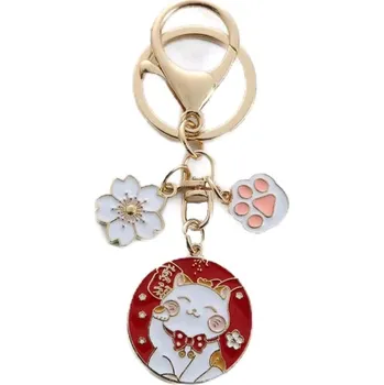 Přívěšek na klíče, kočka pro štěstí