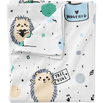 Povlečení Lullalove Povlečení z bavlněného saténu 140 x 200 cm - Ježek Modrý