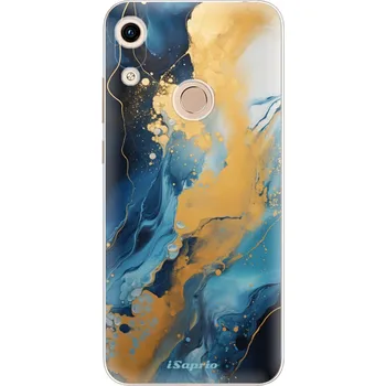Odolné silikonové pouzdro iSaprio - Blue Gold Marble - Huawei Honor 8A