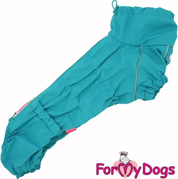 Obleček pro psa FOR MY DOGS pláštěnka PLAID AQUA, modrozelená Velikost: TM1