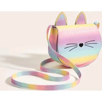 Kabelka Krásná kabelka pro malé slečny, kočičí hlava, růžovo-modré-žlutá