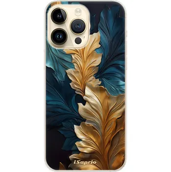 Telefonní příslušenství Odolné silikonové pouzdro iSaprio - GoldBlue Leaves 02 - iPhone 14 Pro Max